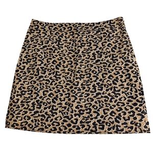 Talbots Animal Print Side Zip Cotton Skirt- size 12